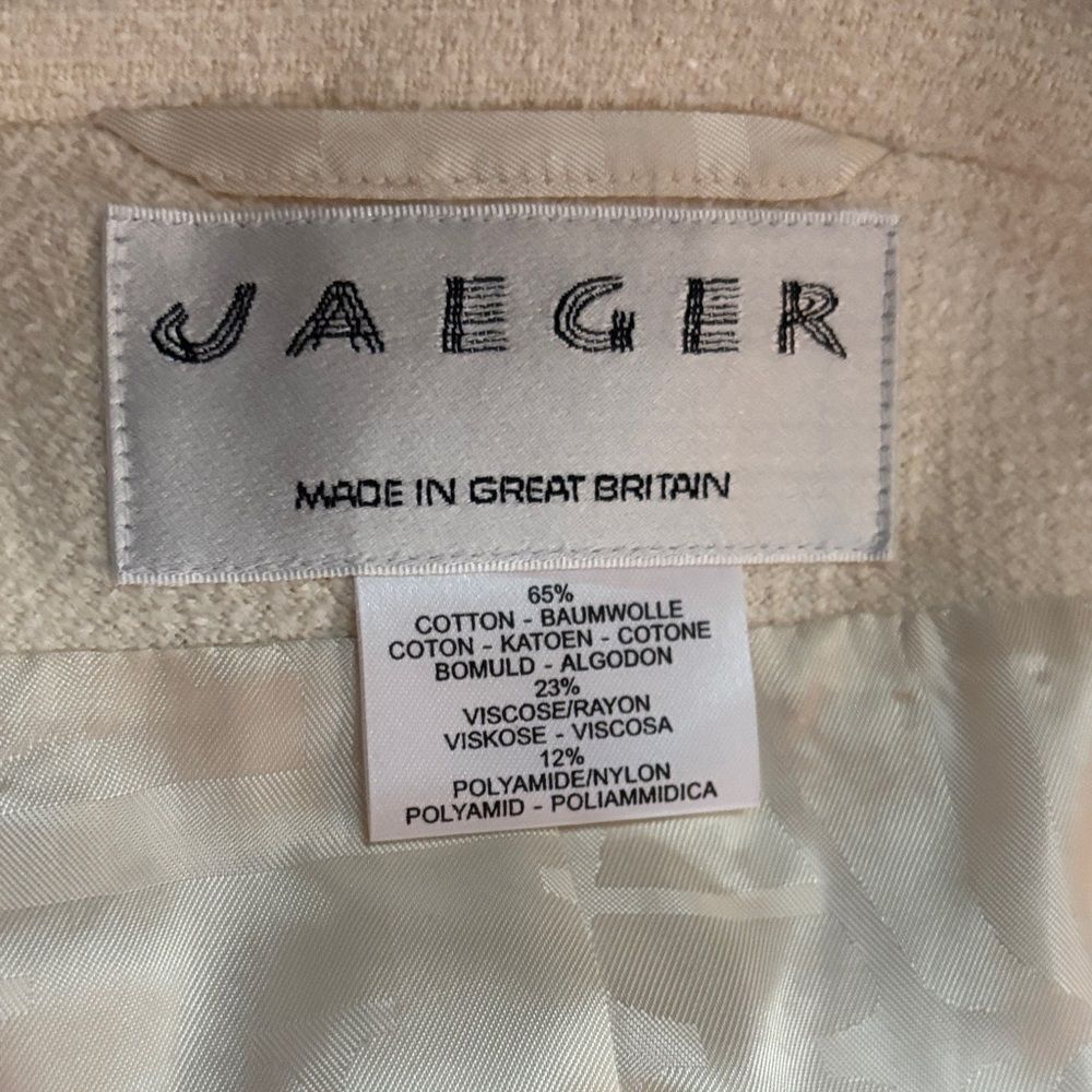 Jaeger Chic Cream Skirt and blazer and Tan Blazer Set - Picture 4 of 16